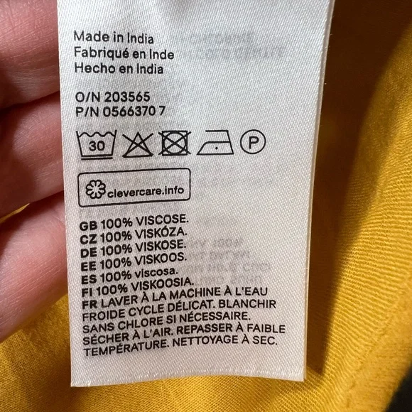 & Other Stories Los Angeles Atelier Viscose Blouse Honey Mustard Size 8 - Picture 3 of 6